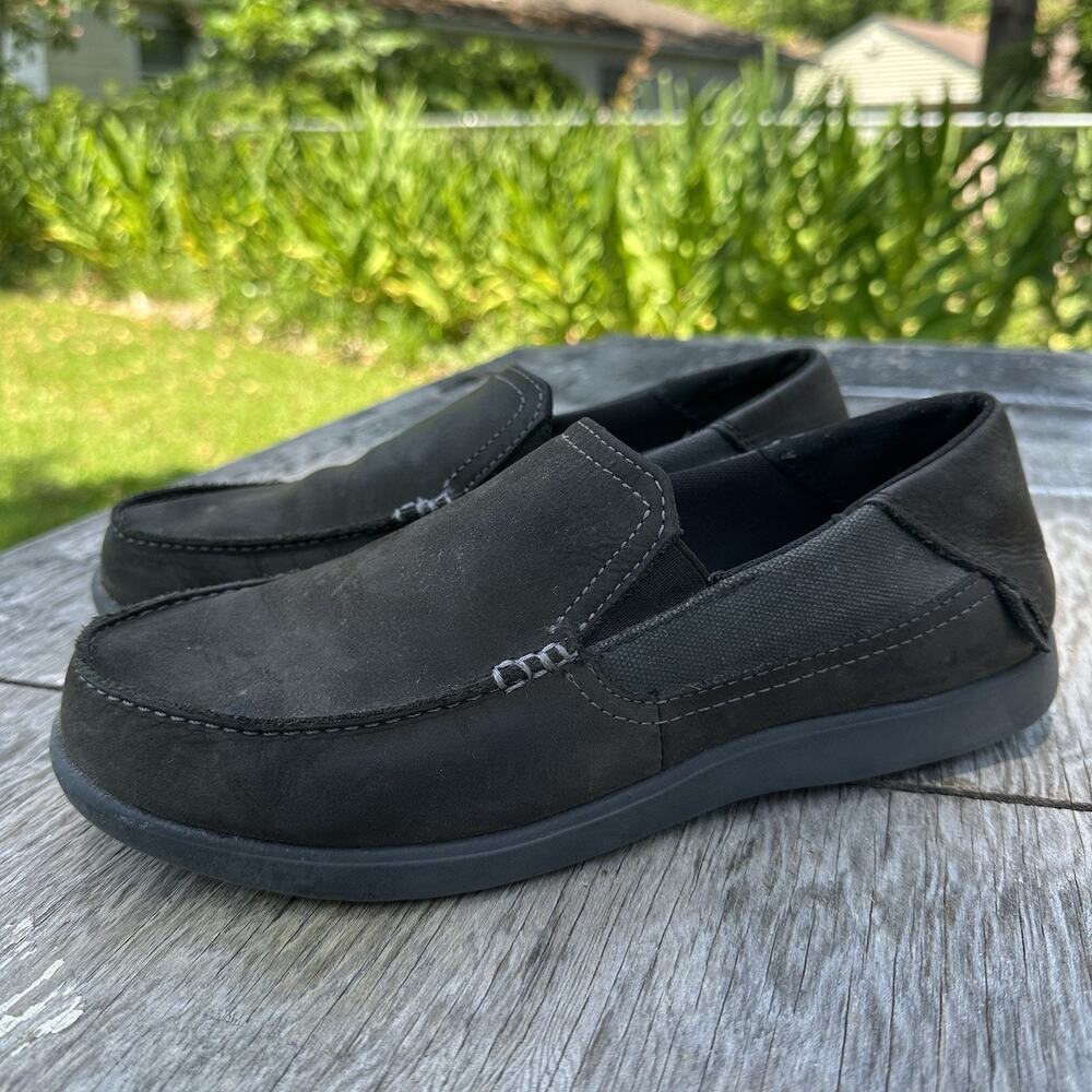 Crocs Men’s Santa Cruz 2 Black Nubuck Leather Slip On Loafer Size 8 - 111